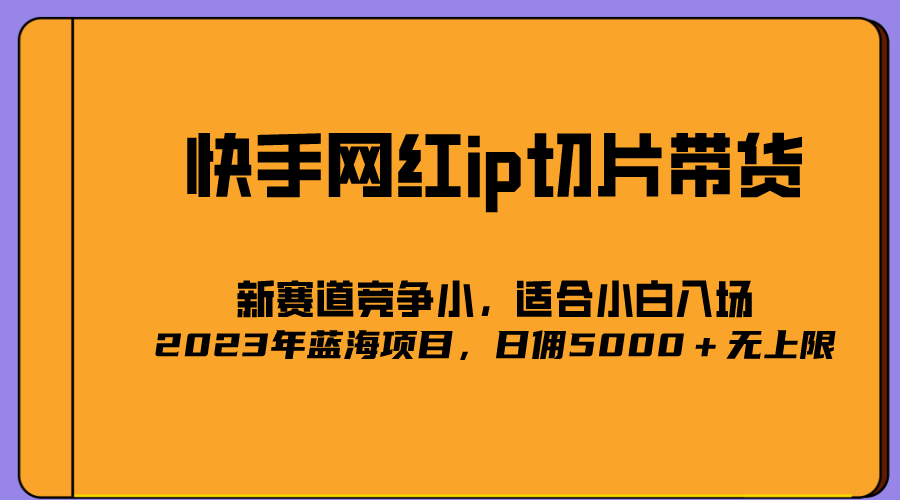 2023爆火的快手网红IP切片,号称日佣5000+的蓝海项目,二驴的独家授权网创吧-网创项目资源站-副业项目-创业项目-搞钱项目网创吧