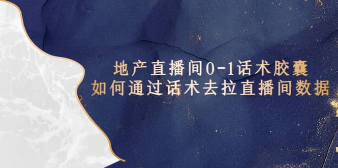 地产-直播间0-1话术胶囊,知道怎么通过话术去拉直播间数据网创吧-网创项目资源站-副业项目-创业项目-搞钱项目网创吧