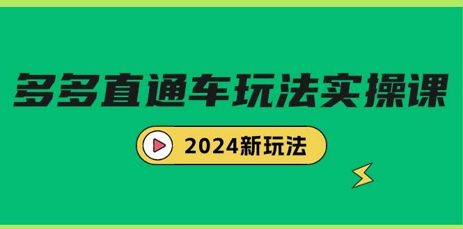 多多直通车玩法实战课,2024新玩法(7节课)网创吧-网创项目资源站-副业项目-创业项目-搞钱项目网创吧