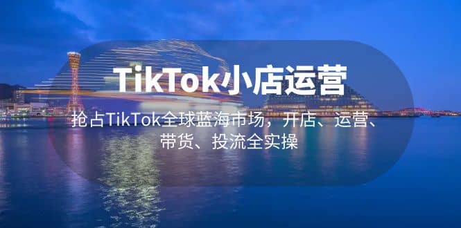 TikTok小店运营 抢占TikTok全球蓝海市场,开店、运营、带货、投流全实操网创吧-网创项目资源站-副业项目-创业项目-搞钱项目网创吧