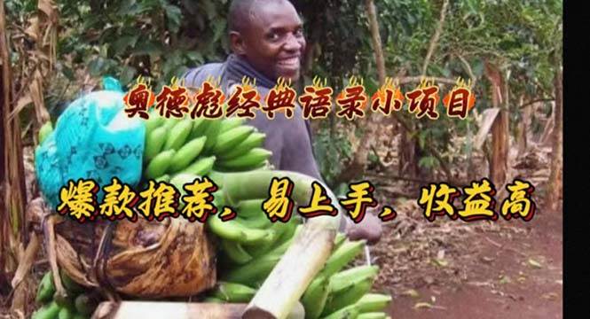 奥德彪经典语录小项目，爆款推荐，易上手，收益高网创吧-网创项目资源站-副业项目-创业项目-搞钱项目网创吧