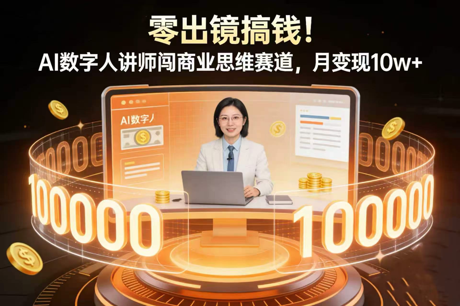 零出镜搞钱！AI 数字人讲师闯商业思维赛道，月变现 10w+网创吧-网创项目资源站-副业项目-创业项目-搞钱项目网创吧