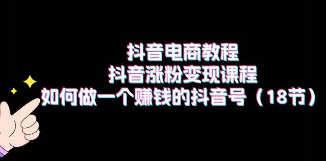(11436期)抖音电商教程:抖音涨粉变现课程:如何做一个赚钱的抖音号(18节)网创吧-网创项目资源站-副业项目-创业项目-搞钱项目网创吧