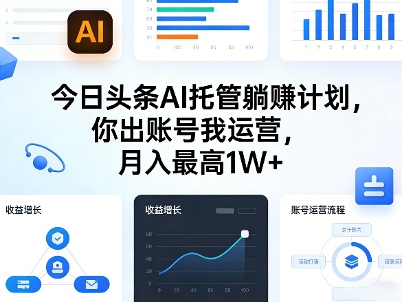 今日头条AI托管躺賺计划,你出账号我运营,月入最高1W+【揭秘】网创吧-网创项目资源站-副业项目-创业项目-搞钱项目网创吧