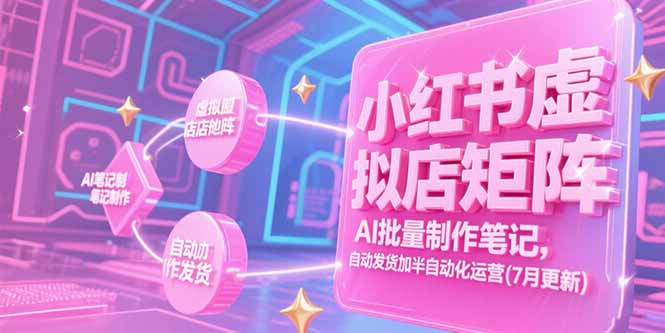 (15302期)小红书虚拟店矩阵,AI批量制作笔记,自动发货加半自动化运营(7月更新)网创吧-网创项目资源站-副业项目-创业项目-搞钱项目网创吧