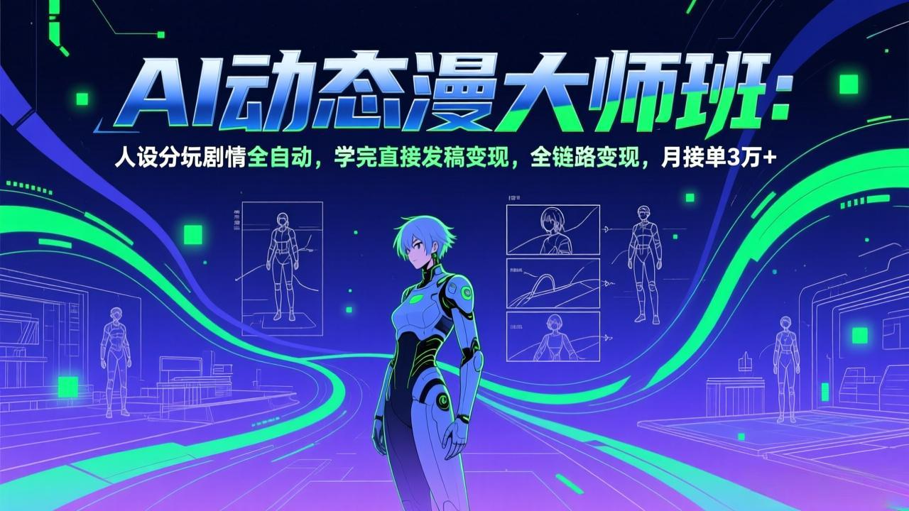 (17402期)AI动态漫剧大师班:人设分镜剧情全自动,学完直接发稿变现,全链路变现,月接单3万+网创吧-网创项目资源站-副业项目-创业项目-搞钱项目网创吧