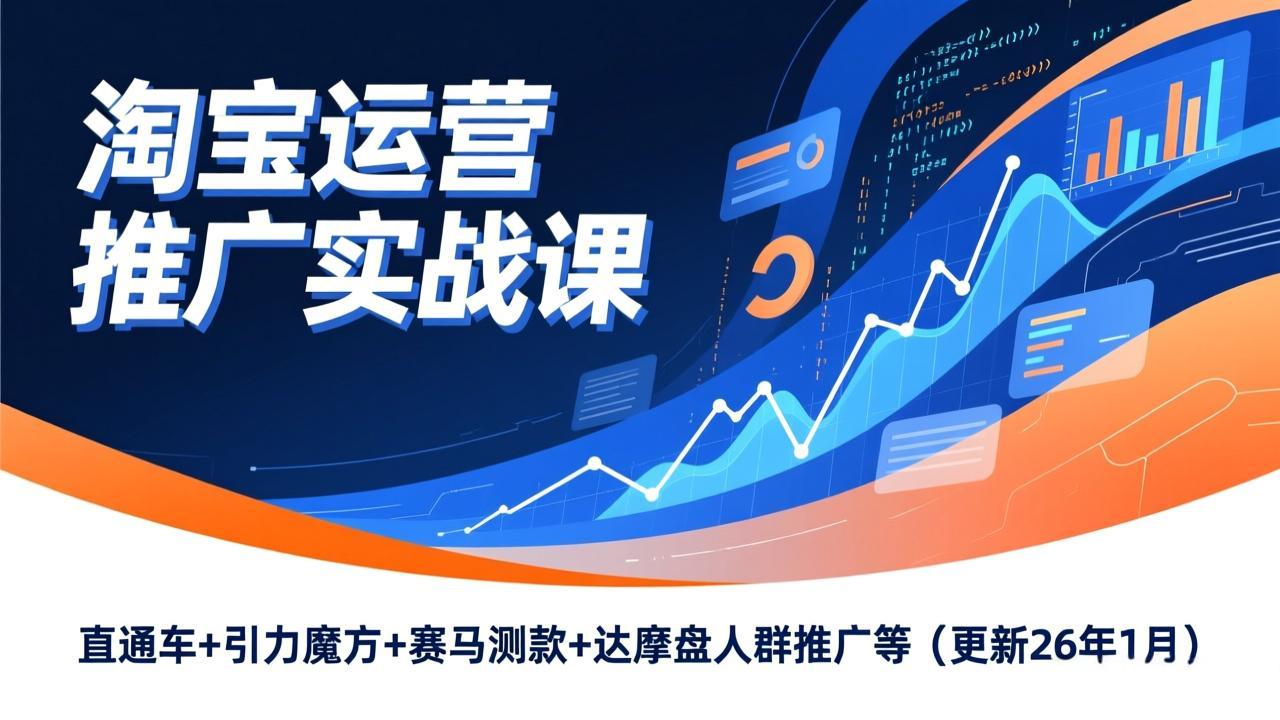 （17200期）淘宝运营推广实战课，直通车+引力魔方+赛马测款+达摩盘人群推广等（更新26年1月）网创吧-网创项目资源站-副业项目-创业项目-搞钱项目网创吧