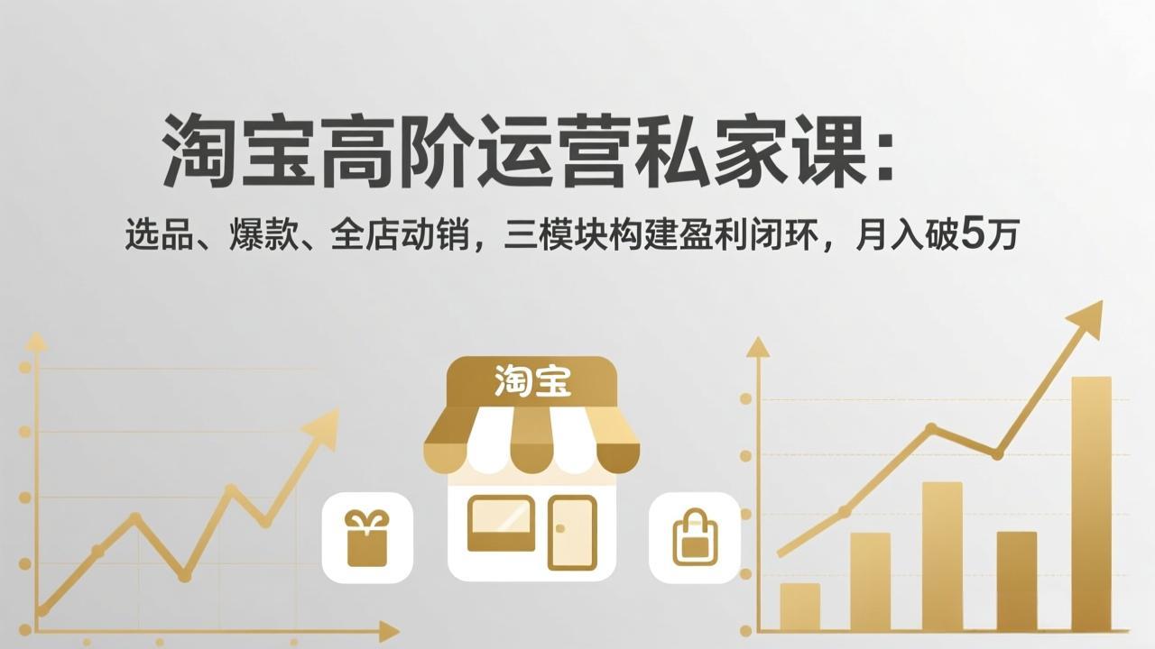 (17944期)淘宝高阶运营私家课(更新26年4月):选品、爆款、全店动销,三模块构建盈利闭环,月入破5万网创吧-网创项目资源站-副业项目-创业项目-搞钱项目网创吧
