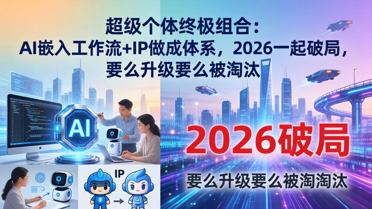 (17789期)超级个体终极组合:AI嵌入工作流+IP做成体系,2026一起破局,要么升级要么被淘汰网创吧-网创项目资源站-副业项目-创业项目-搞钱项目网创吧
