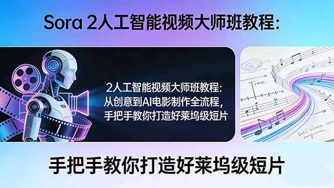 (17688期)Sora 2人工智能视频大师班教程:从创意到AI电影制作全流程,手把手教你打造好莱坞级短片网创吧-网创项目资源站-副业项目-创业项目-搞钱项目网创吧