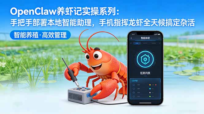 (17790期)OpenClaw养虾记实操系列:手把手部署本地智能助理,手机指挥龙虾全天候搞定杂活网创吧-网创项目资源站-副业项目-创业项目-搞钱项目网创吧