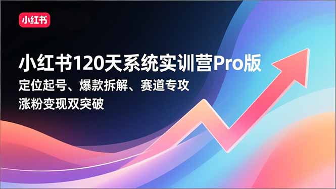 (16829期)小红书120天系统实训营Pro版,定位起号、爆款拆解、赛道专攻,实现涨粉变现双突破网创吧-网创项目资源站-副业项目-创业项目-搞钱项目网创吧