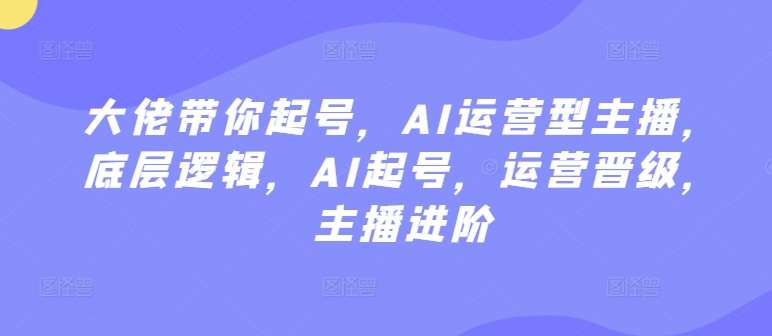 大佬带你起号,AI运营型主播,底层逻辑,AI起号,运营晋级,主播进阶网创吧-网创项目资源站-副业项目-创业项目-搞钱项目网创吧
