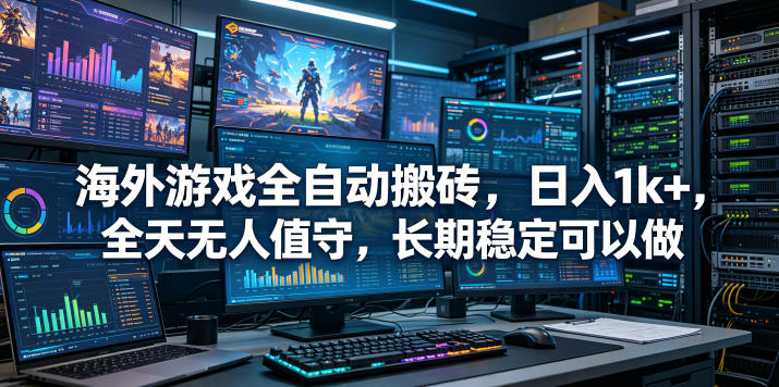 海外游戏全自动搬砖项目,日入1k+,全天无人值守,长期稳定可以做【揭秘】网创吧-网创项目资源站-副业项目-创业项目-搞钱项目网创吧