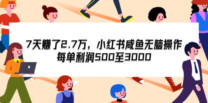 (12192期)7天收了2.7万,小红书咸鱼无脑操作,每单利润500至3000网创吧-网创项目资源站-副业项目-创业项目-搞钱项目网创吧