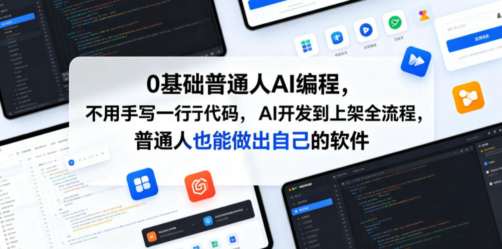 0基础普通人AI编程,不用手写一行代码,AI开发到上架全流程,普通人也能做出自己的软件网创吧-网创项目资源站-副业项目-创业项目-搞钱项目网创吧