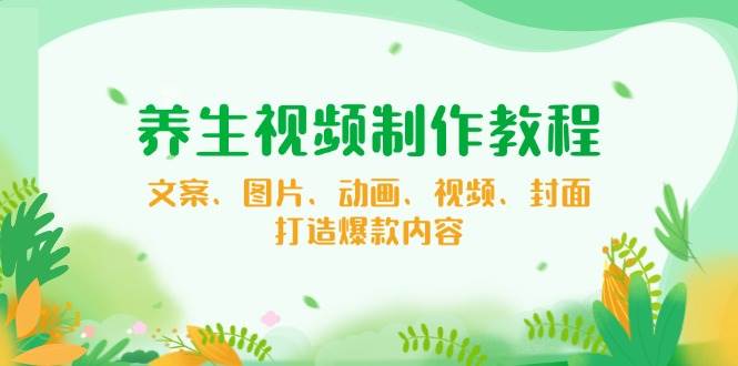 (14163期)养生视频制作教程,文案、图片、动画、视频、封面,打造爆款内容网创吧-网创项目资源站-副业项目-创业项目-搞钱项目网创吧