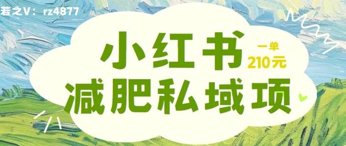 小红书减肥粉,私域变现项目,一单就达210元,小白也能轻松上手【揭秘】网创吧-网创项目资源站-副业项目-创业项目-搞钱项目网创吧