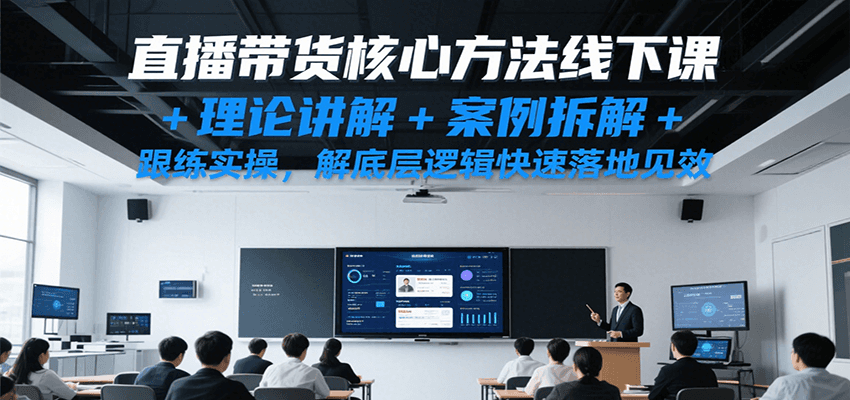 直播带货核心方法线下课,理论讲解+案例拆解+跟练实操,解底层逻辑快速落地见效网创吧-网创项目资源站-副业项目-创业项目-搞钱项目网创吧