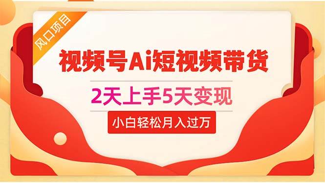 (10807期)2天上手5天变现视频号Ai短视频带货0粉丝0基础小白轻松月入过万网创吧-网创项目资源站-副业项目-创业项目-搞钱项目网创吧