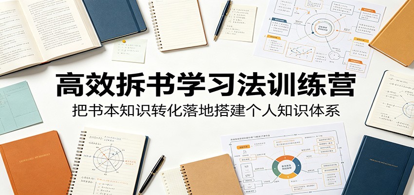 高效拆书学习法训练营，把书本知识转化落地搭建个人知识体系网创吧-网创项目资源站-副业项目-创业项目-搞钱项目网创吧
