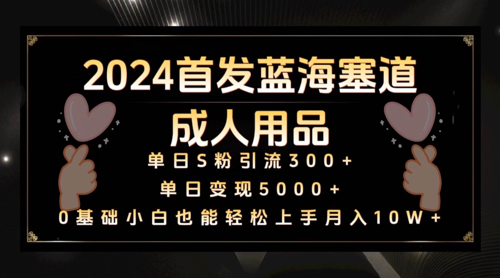 2024首发蓝海塞道成人用品，月入10W+保姆教程网创吧-网创项目资源站-副业项目-创业项目-搞钱项目网创吧