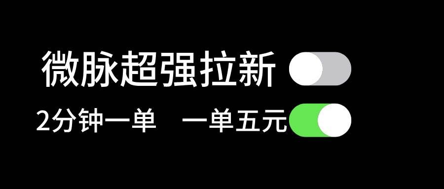 (11580期)微脉超强拉新, 两分钟1单, 一单利润5块,适合小白网创吧-网创项目资源站-副业项目-创业项目-搞钱项目网创吧