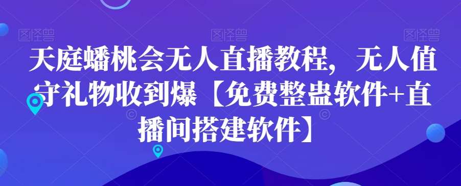 天庭蟠桃会无人直播教程，无人值守礼物收到爆【免费整蛊软件+直播间搭建软件】网创吧-网创项目资源站-副业项目-创业项目-搞钱项目网创吧