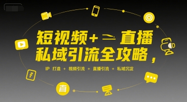 短视频+直播私域引流全攻略,IP打造 +视频引流 +直播引流 +私域沉淀网创吧-网创项目资源站-副业项目-创业项目-搞钱项目网创吧