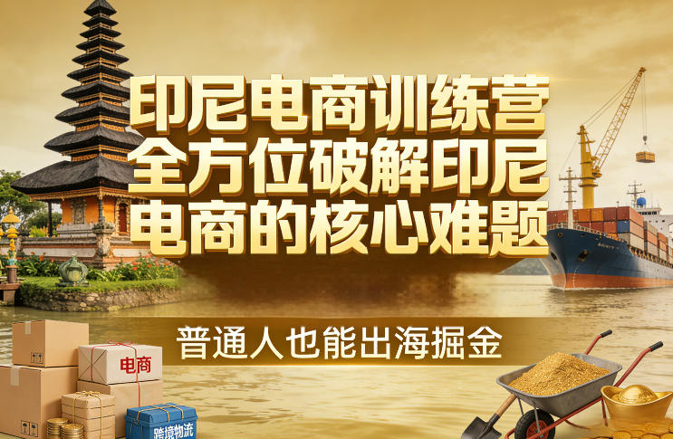 印尼电商训练营,全方位破解印尼电商的核心难题,普通人也能出海掘金网创吧-网创项目资源站-副业项目-创业项目-搞钱项目网创吧