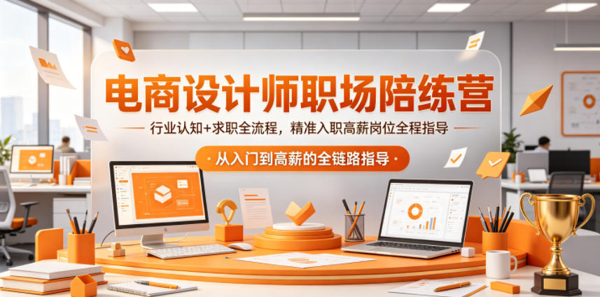 电商设计师职场陪练营，行业认知+求职全流程，精准入职高薪岗位全程指导网创吧-网创项目资源站-副业项目-创业项目-搞钱项目网创吧