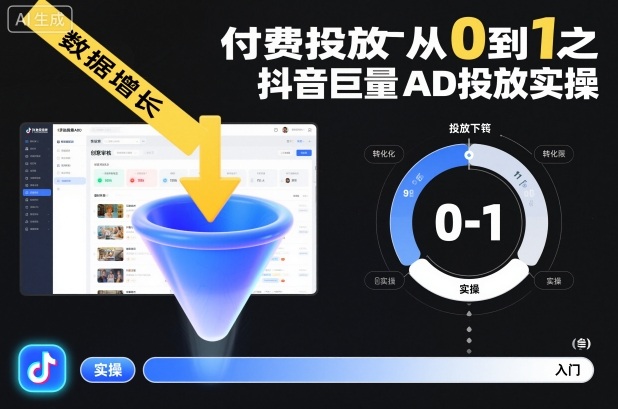 付费投放从0到1之抖音巨量AD投放实操网创吧-网创项目资源站-副业项目-创业项目-搞钱项目网创吧