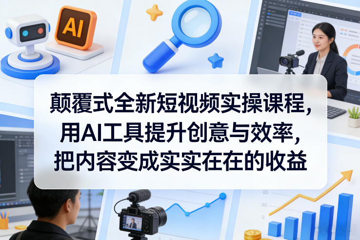颠覆式全新短视频实操课程,用AI工具提升创意与效率,把内容变成实实在在的收益网创吧-网创项目资源站-副业项目-创业项目-搞钱项目网创吧