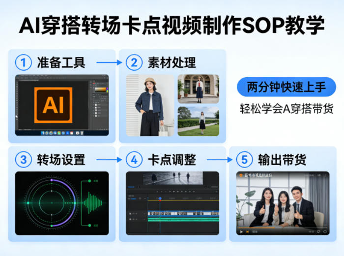 AI穿搭转场卡点视频制作SOP教学,两分钟快速上手,轻松学会AI穿搭带货网创吧-网创项目资源站-副业项目-创业项目-搞钱项目网创吧