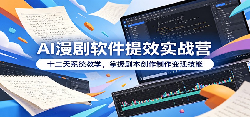 AI漫剧软件提效实战营：十二天系统教学，掌握剧本创作制作变现技能网创吧-网创项目资源站-副业项目-创业项目-搞钱项目网创吧
