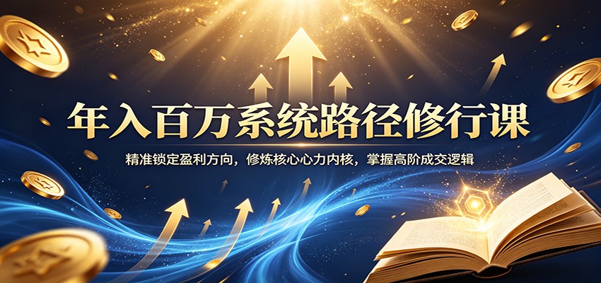 年入百万系统路径修行课：精准锁定盈利方向，修炼核心心力内核，掌握高阶成交逻辑网创吧-网创项目资源站-副业项目-创业项目-搞钱项目网创吧