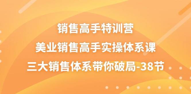 (10939期)销售-高手特训营,美业-销售高手实操体系课,三大销售体系带你破局-38节网创吧-网创项目资源站-副业项目-创业项目-搞钱项目网创吧