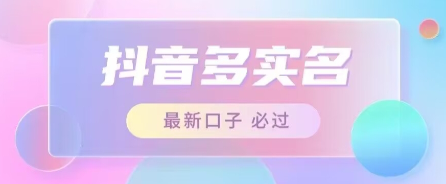 接单日入500+，最新抖音号多实名教程，自测网创吧-网创项目资源站-副业项目-创业项目-搞钱项目网创吧