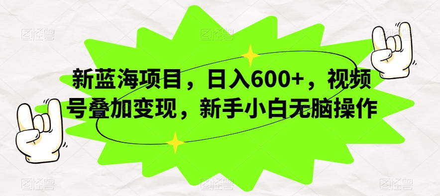新蓝海项目,日入600+,视频号叠加变现,新手小白无脑操作【揭秘】网创吧-网创项目资源站-副业项目-创业项目-搞钱项目网创吧