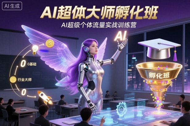 AI超体大师孵化班,AI超级个体流量实战训练营网创吧-网创项目资源站-副业项目-创业项目-搞钱项目网创吧