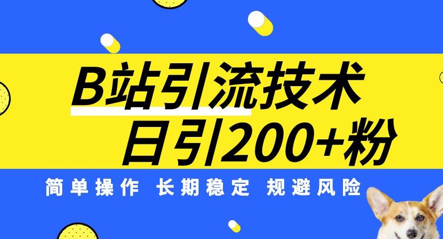B站引流技术:每天引流200精准粉,简单操作,长期稳定,规避风险网创吧-网创项目资源站-副业项目-创业项目-搞钱项目网创吧