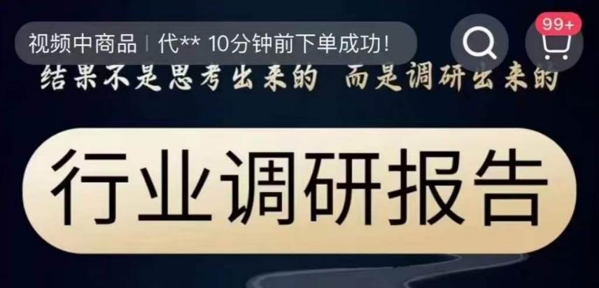 行业调研报告,结果不是思考出来的而是调研出来的网创吧-网创项目资源站-副业项目-创业项目-搞钱项目网创吧