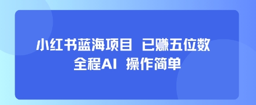 小红书蓝海项目,全程AI,操作简单,已挣五位数网创吧-网创项目资源站-副业项目-创业项目-搞钱项目网创吧