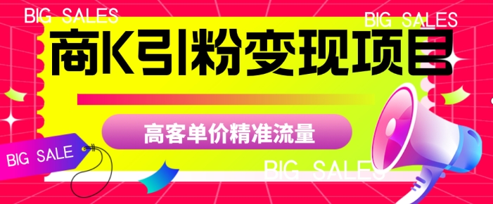 商K引粉变现项目,高客单价精准流量【揭秘】网创吧-网创项目资源站-副业项目-创业项目-搞钱项目网创吧