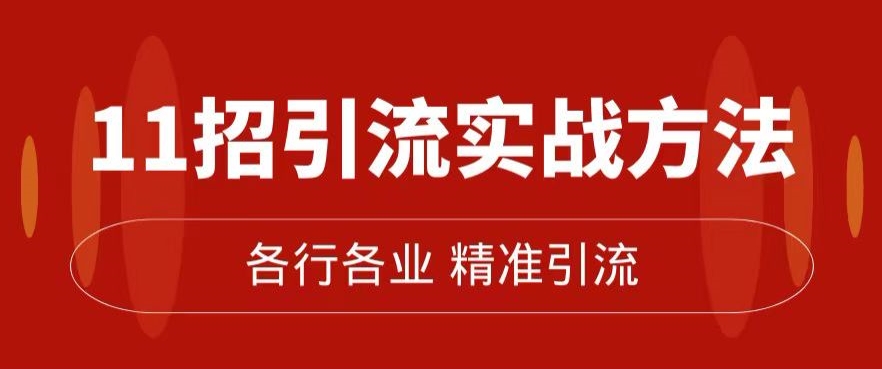 精准引流术:11招引流实战方法,让你私域流量加到爆(11节课完整)网创吧-网创项目资源站-副业项目-创业项目-搞钱项目网创吧