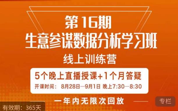 宁静·生意参谋数据分析学习班,解决商家4大痛点,学会分析数据,打造爆款!网创吧-网创项目资源站-副业项目-创业项目-搞钱项目网创吧