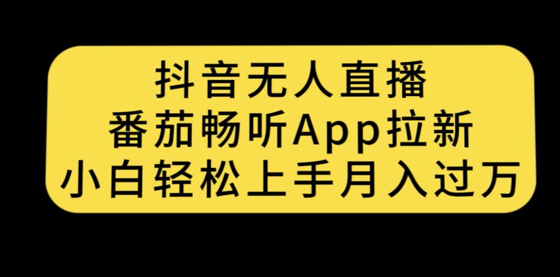 抖音无人直播,番茄畅听APP拉新,小白轻松上手月入过万网创吧-网创项目资源站-副业项目-创业项目-搞钱项目网创吧