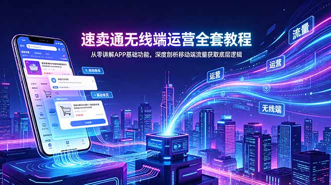 (18904期)速卖通无线端运营全套教程,从零讲解APP基础功能,深度剖析移动端流量获取底层逻辑网创吧-网创项目资源站-副业项目-创业项目-搞钱项目网创吧