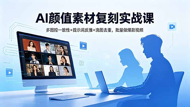 (18450期)AI颜值素材复刻实战课,多图控一致性+提示词反推+洗图去重,批量做爆款视频网创吧-网创项目资源站-副业项目-创业项目-搞钱项目网创吧