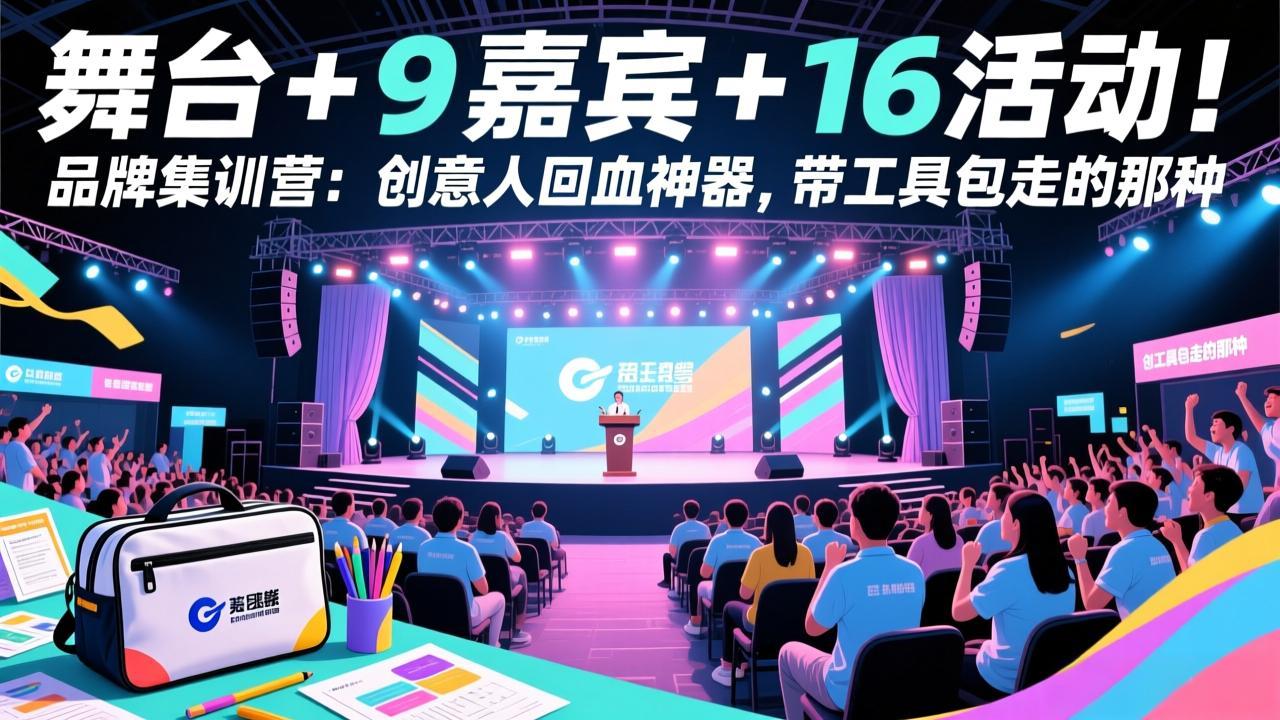 (17413期)舞台 + 9 嘉宾 + 16 活动!品牌集训营:创意人回血神器,带工具包走的那种网创吧-网创项目资源站-副业项目-创业项目-搞钱项目网创吧